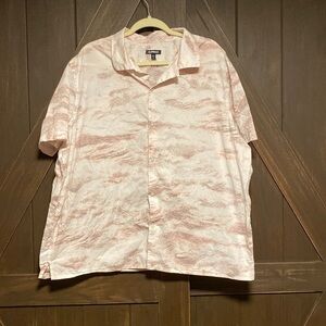 Express XXL light pink short sleeve button up worn pinker and gray design